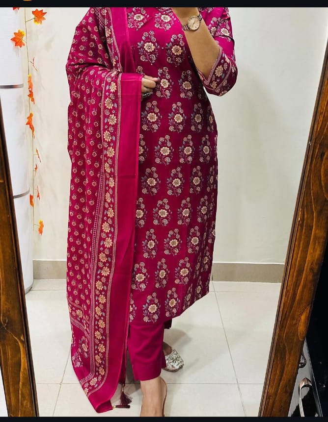 Pure Fine Heavy Cotton Handwork Suit Set