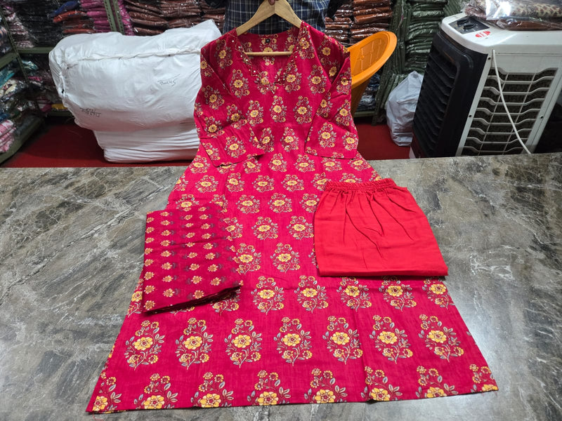 Pure Fine Heavy Cotton Handwork Suit Set
