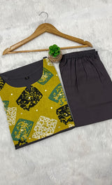 Pure Cotton A-Line Kurta Pant Set