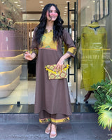 Pure Cotton A-Line Kurta Pant Set