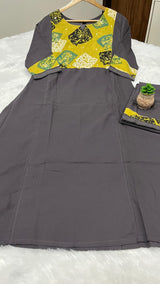 Pure Cotton A-Line Kurta Pant Set