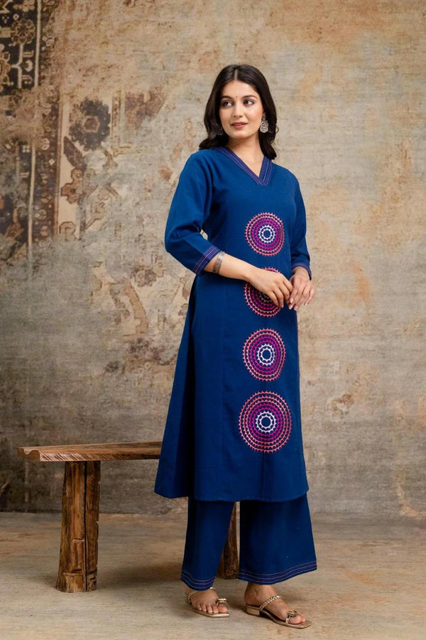 Pure Heavy Cotton A-Line Kurta Pant Set