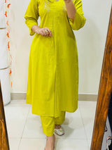 Premium Floral Fine Cotton Kurti Palazzo Set