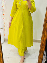 Premium Floral Fine Cotton Kurti Palazzo Set