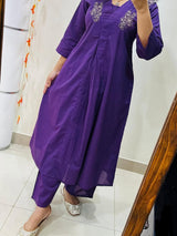 Premium Floral Fine Cotton Kurti Palazzo Set