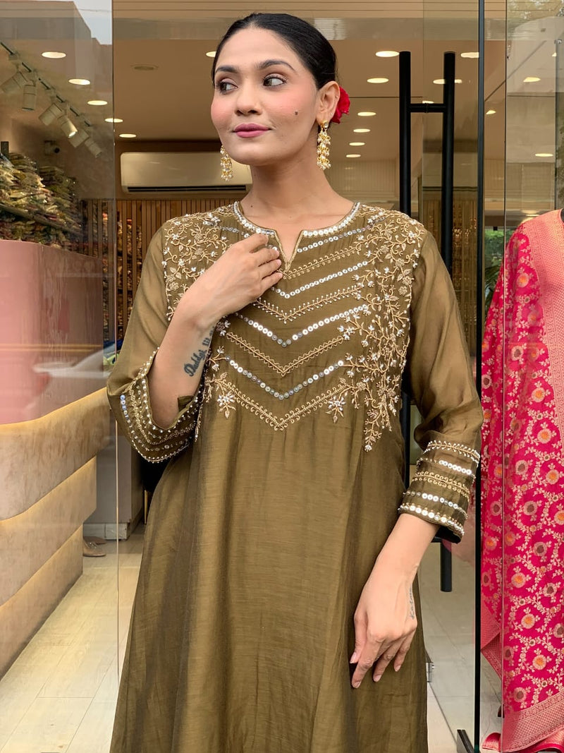 Festive &amp; Party Wear Pure Mul Chanderi Suit Set