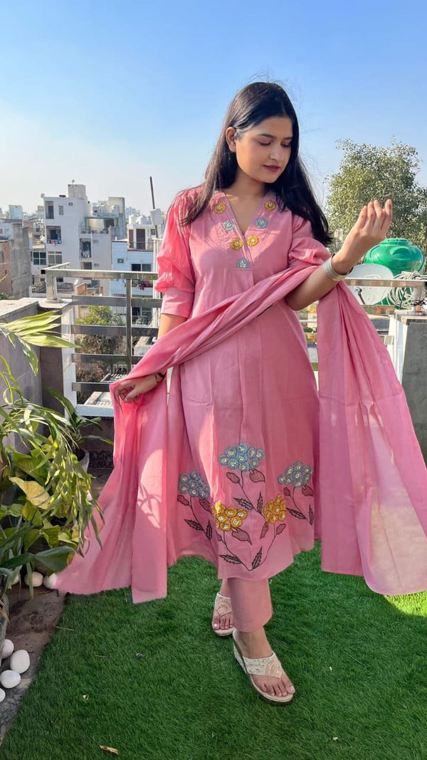 Premium A-Line Kurta Set with Dupatta