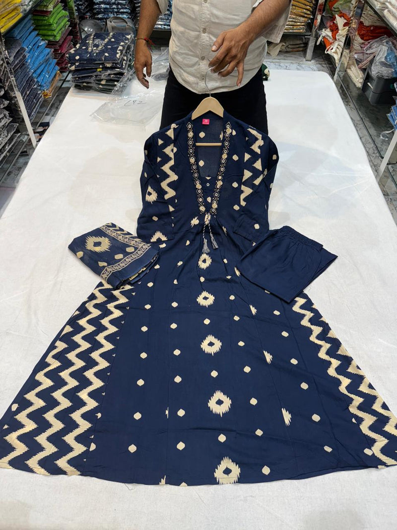 Designer Festive Wear Frock Style Kurti Set
