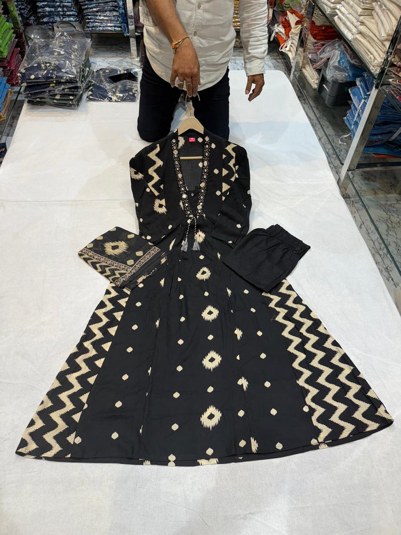 Designer Festive Wear Frock Style Kurti Set