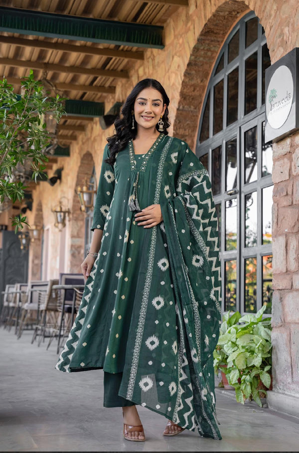 Designer Festive Wear Frock Style Kurti Set