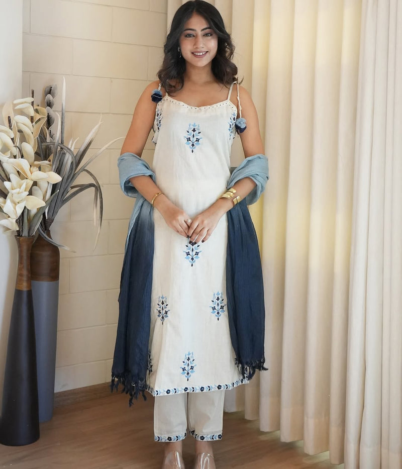 Designer Cotton Flex 3-Piece Suit Set