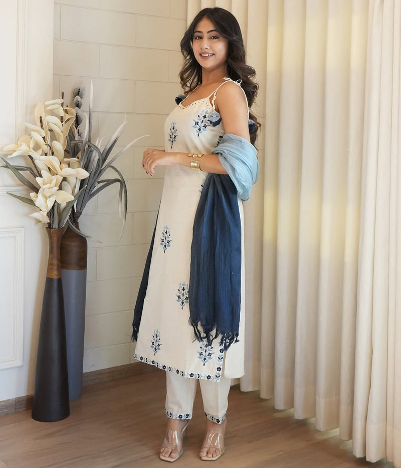 Designer Cotton Flex 3-Piece Suit Set