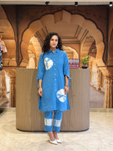 Premium Tie-Dye Cotton Kurti Pant Co-ord Set