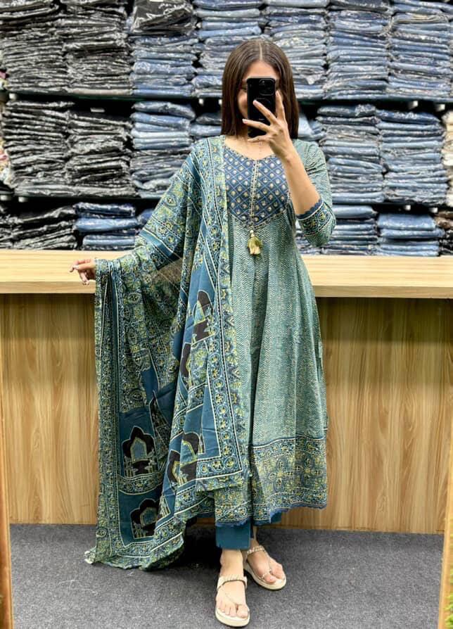 A-line Anarkali 3-Piece Suit Set