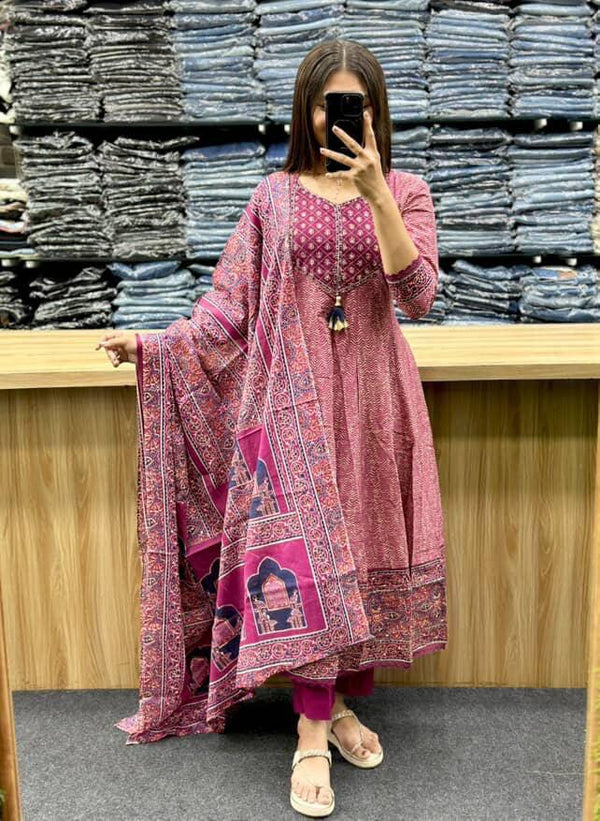 A-line Anarkali 3-Piece Suit Set