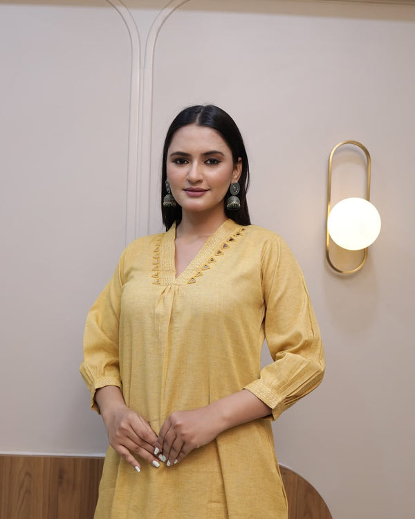 Flaired Cotton Flex Suit Set