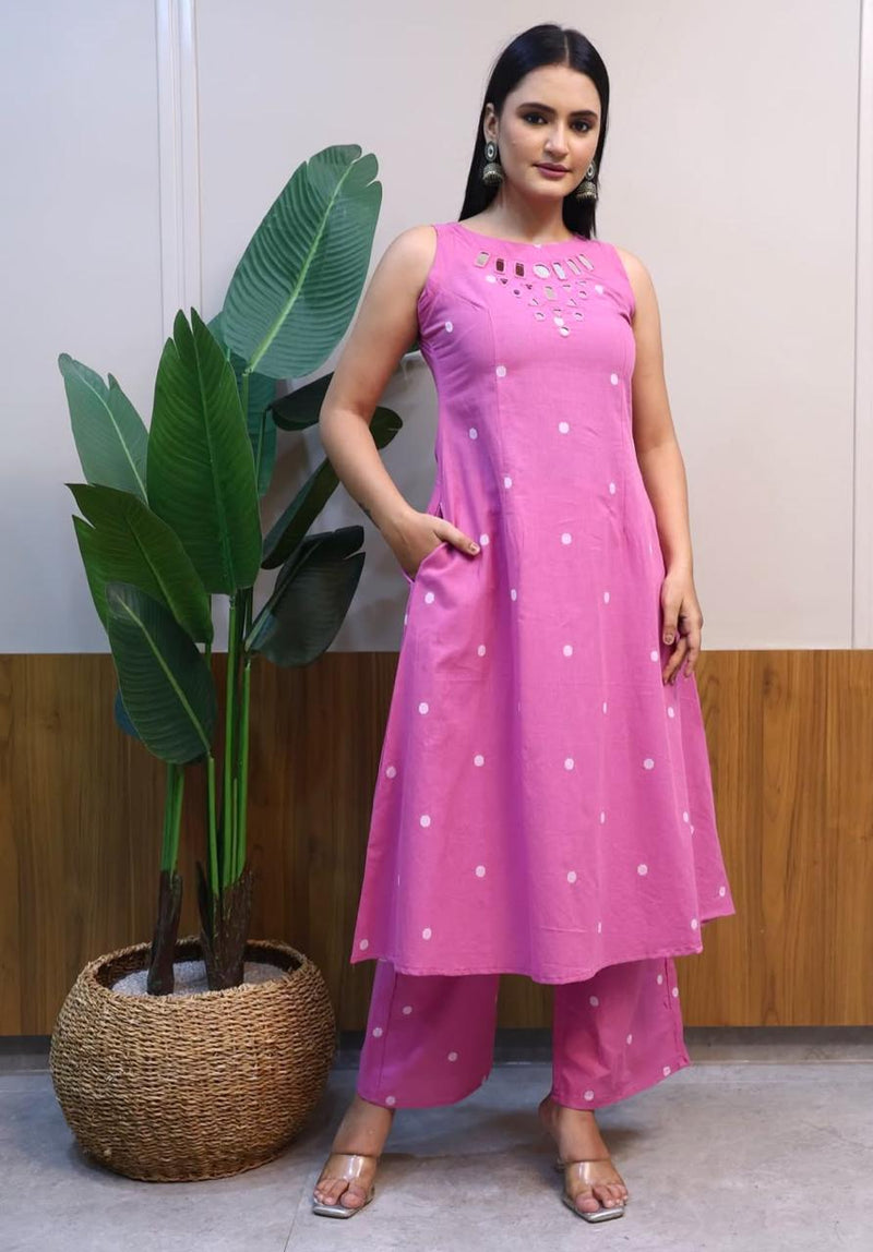 Beautiful A-line Cotton Kurta Set