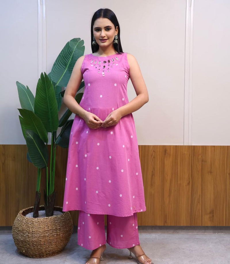 Beautiful A-line Cotton Kurta Set
