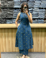 Beautiful A-line Cotton Kurta Set