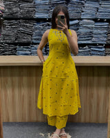 Beautiful A-line Cotton Kurta Set