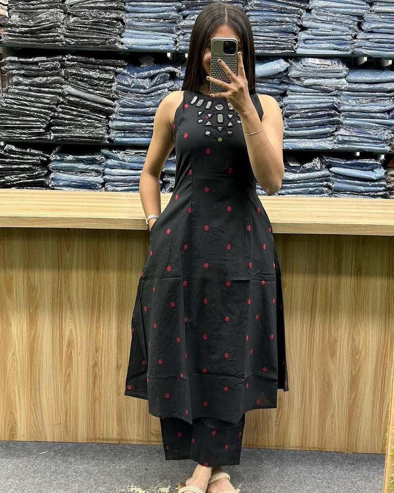 Beautiful A-line Cotton Kurta Set
