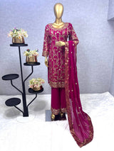 3-Piece Fancy Kurti Set with Palazzo &amp; Dupatta