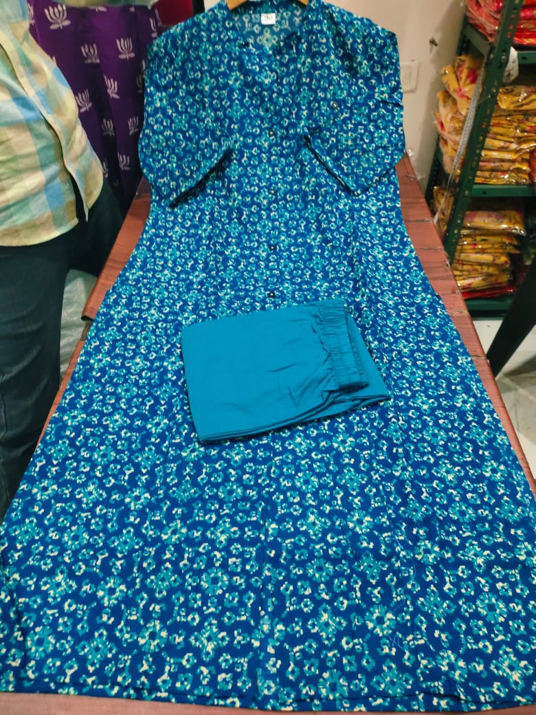 Premium Floral Fine Cotton Kurti Palazzo Set