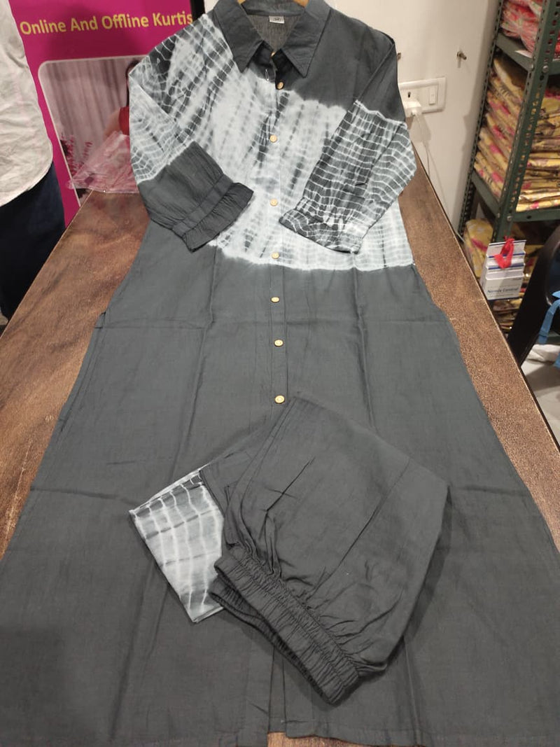 Premium Tie-Dye Fine Cotton Kurti & Pant Set