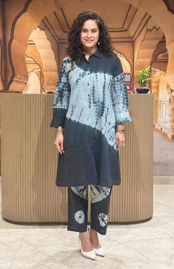 Premium Tie-Dye Fine Cotton Kurti & Pant Set