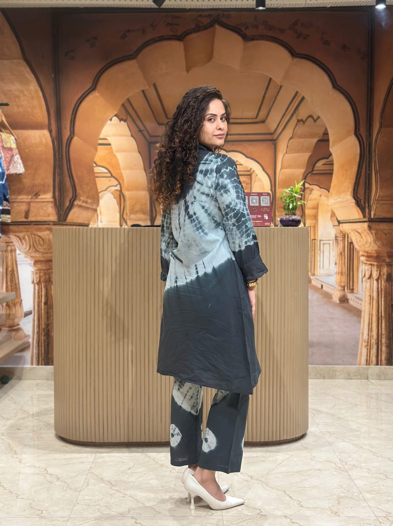 Premium Tie-Dye Fine Cotton Kurti & Pant Set