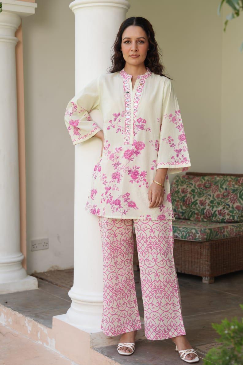 Printed Pure Cotton Co-ord Set with Embroidery