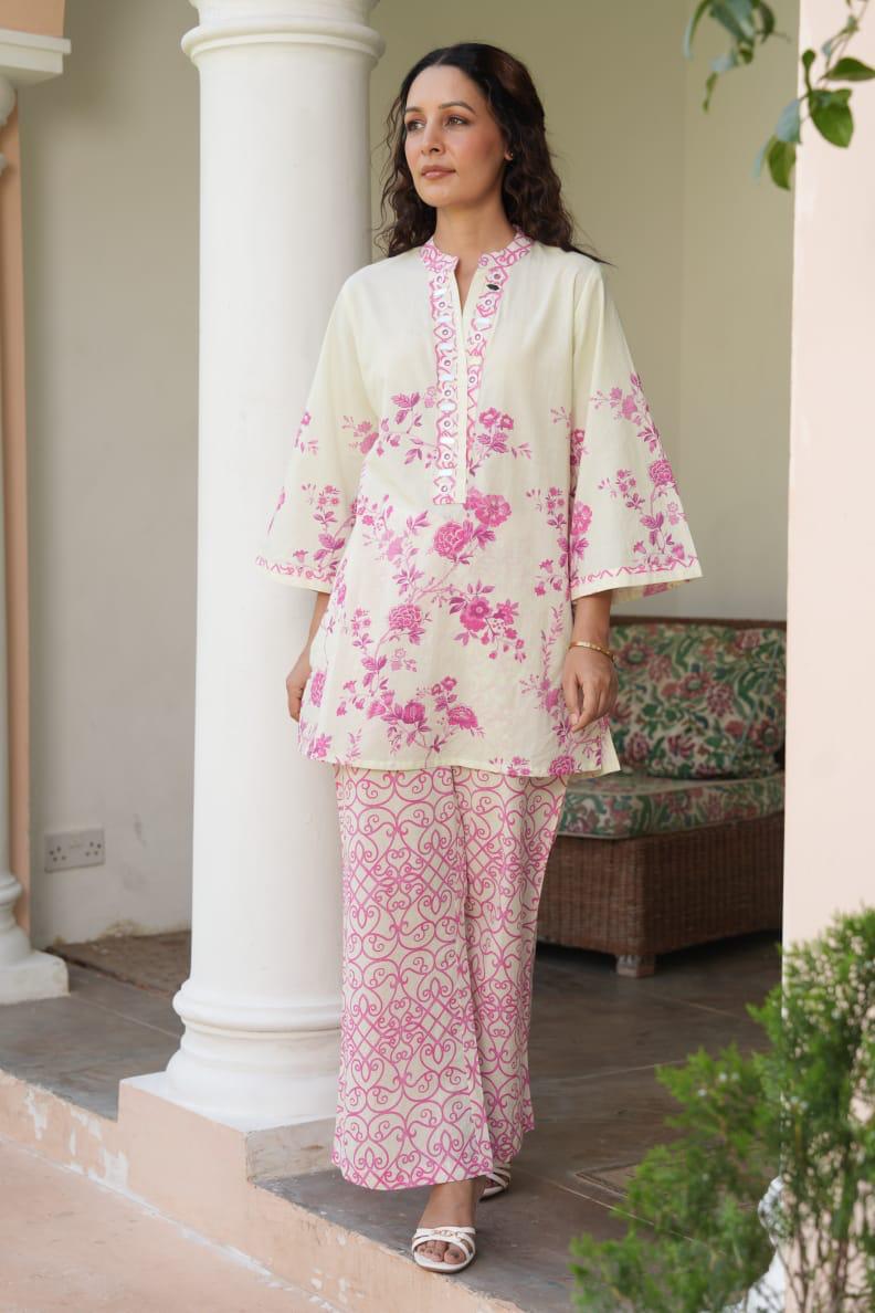 Printed Pure Cotton Co-ord Set with Embroidery