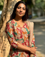 New Floral Silk Suit Set – Showroom Collection Piece