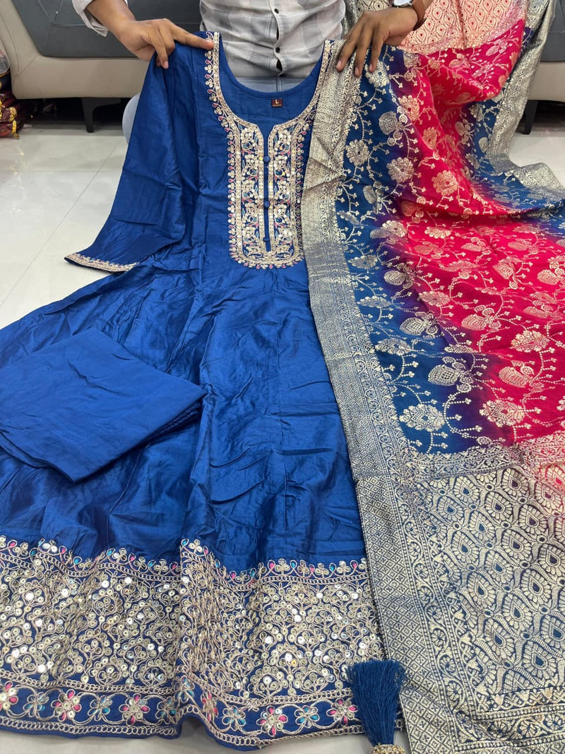 Jashn-E-Noor Anarkali Flared Kurti Pant Dupatta Set