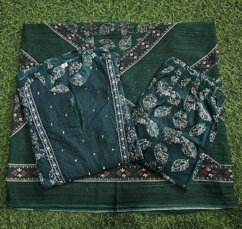 Elegant Cotton Angrakha Kurta Pant Dupatta Set with Embroidery & Adda Work – Utsaahit New Arrival | Sizes M to 7XL