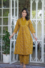 Elegant Cotton Angrakha Kurta Pant Dupatta Set with Embroidery & Adda Work – Utsaahit New Arrival | Sizes M to 7XL