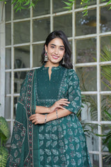 Elegant Cotton Angrakha Kurta Pant Dupatta Set with Embroidery & Adda Work – Utsaahit New Arrival | Sizes M to 7XL
