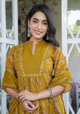 Elegant Cotton Angrakha Kurta Pant Dupatta Set with Embroidery & Adda Work – Utsaahit New Arrival | Sizes M to 7XL