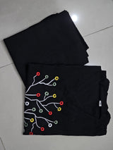 Beautiful Pure Cotton Slub Embroidered Kurta with Plazzo