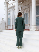 Elegant Pure Cotton Embroidered Co-ord Set with Matching Pant