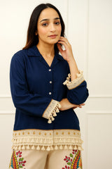 Summer Special Cotton Co-ord Set with Border Lace Work