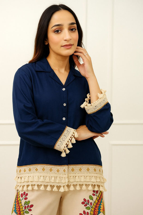 Summer Special Cotton Co-ord Set with Border Lace Work