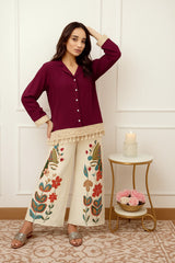 Summer Special Cotton Co-ord Set with Border Lace Work
