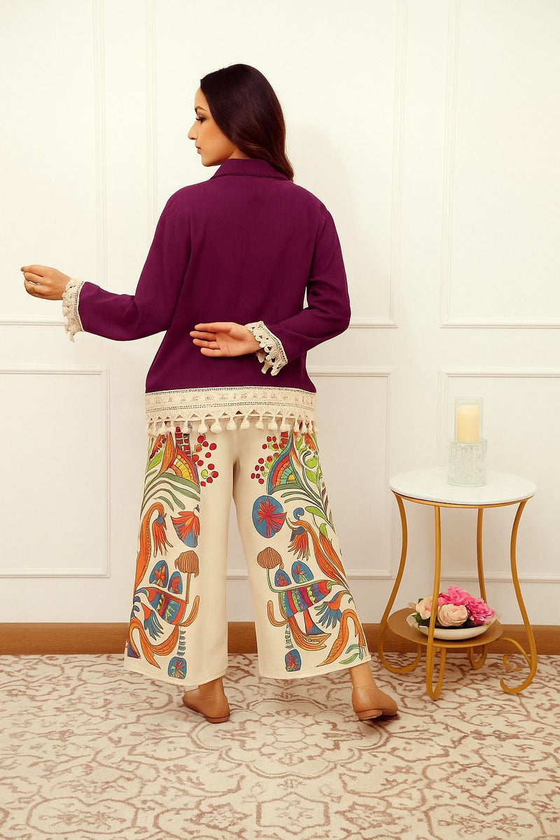 Summer Special Cotton Co-ord Set with Border Lace Work