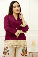 Summer Special Cotton Co-ord Set with Border Lace Work