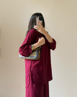Premium Cotton Pleated Buttoned Co-ord Set with Palazzo