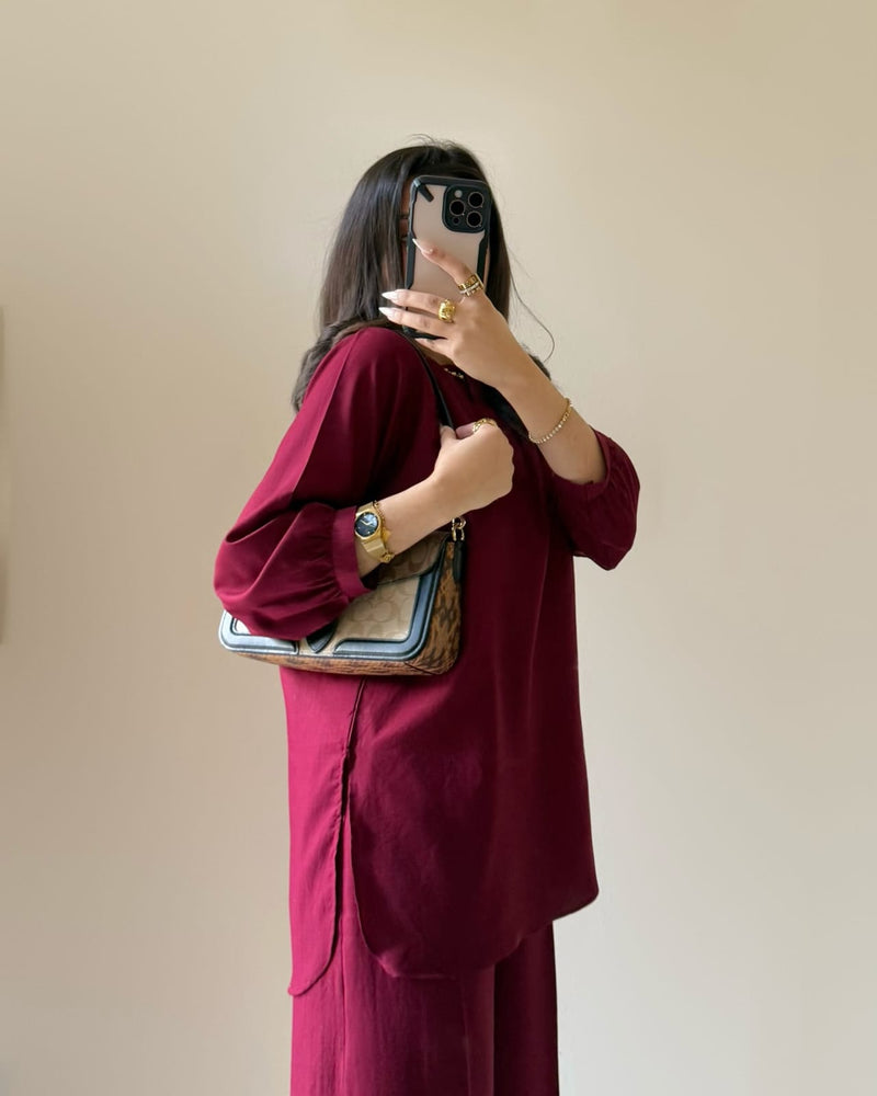 Premium Cotton Pleated Buttoned Co-ord Set with Palazzo