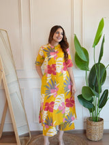 Premium Floral Fine Cotton Kurti Palazzo Set