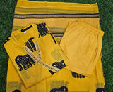 Premium Cotton Elephant Print Kurta Pant Dupatta Set