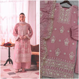 Premium Heavy Faux Georgette Embroidered Kurti Palazzo Dupatta Set